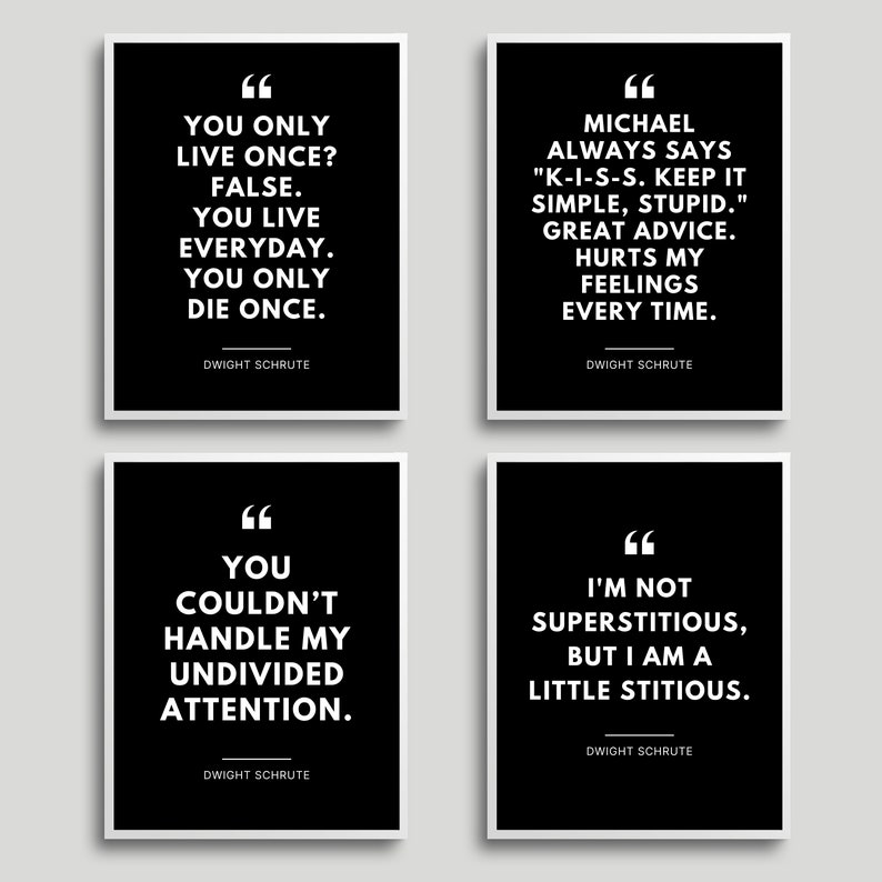 The Office Quotes Wall Art Set of 12 Prints Michael Scott & Etsy