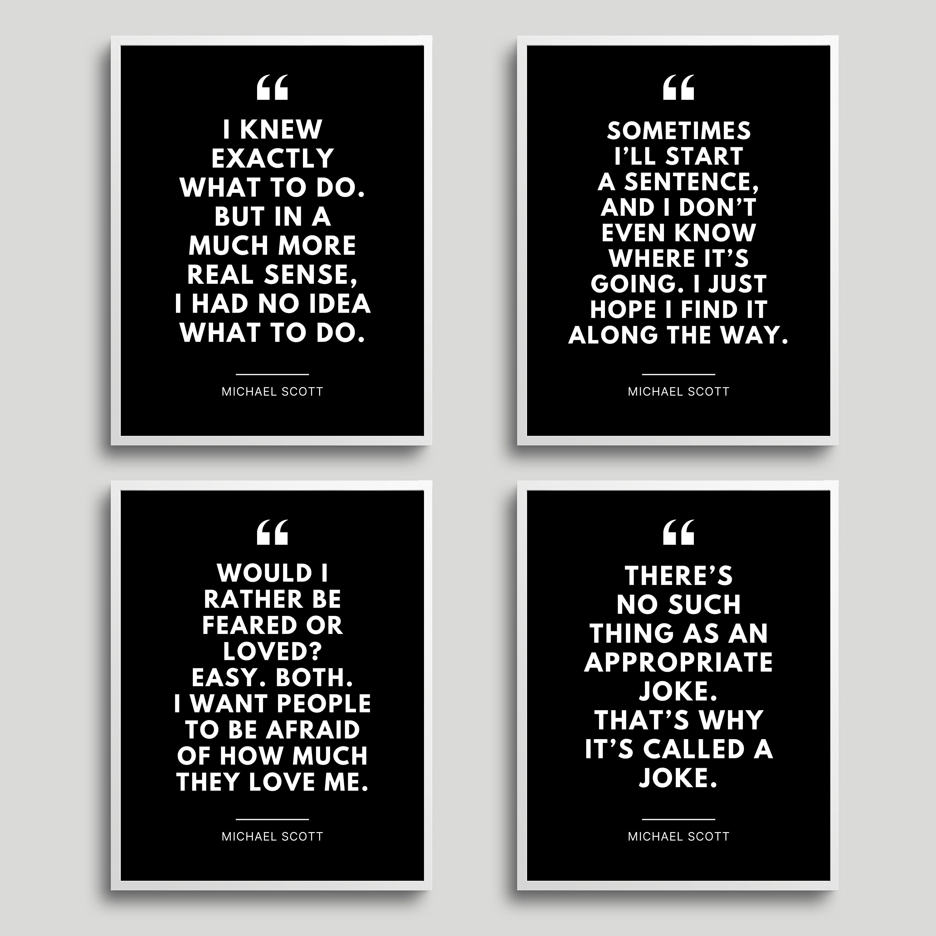 The Office Quotes Wall Art Set of 12 Prints Michael Scott & Etsy