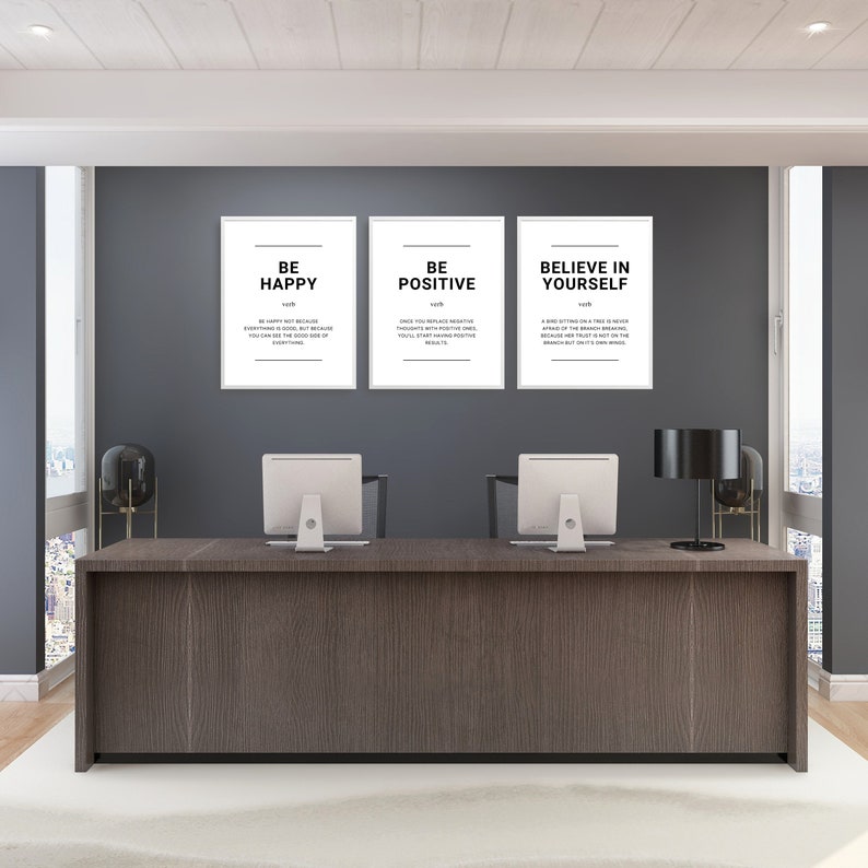 Office Wall Art Set Home Office Wall Decor Motivational Quotes Office ...