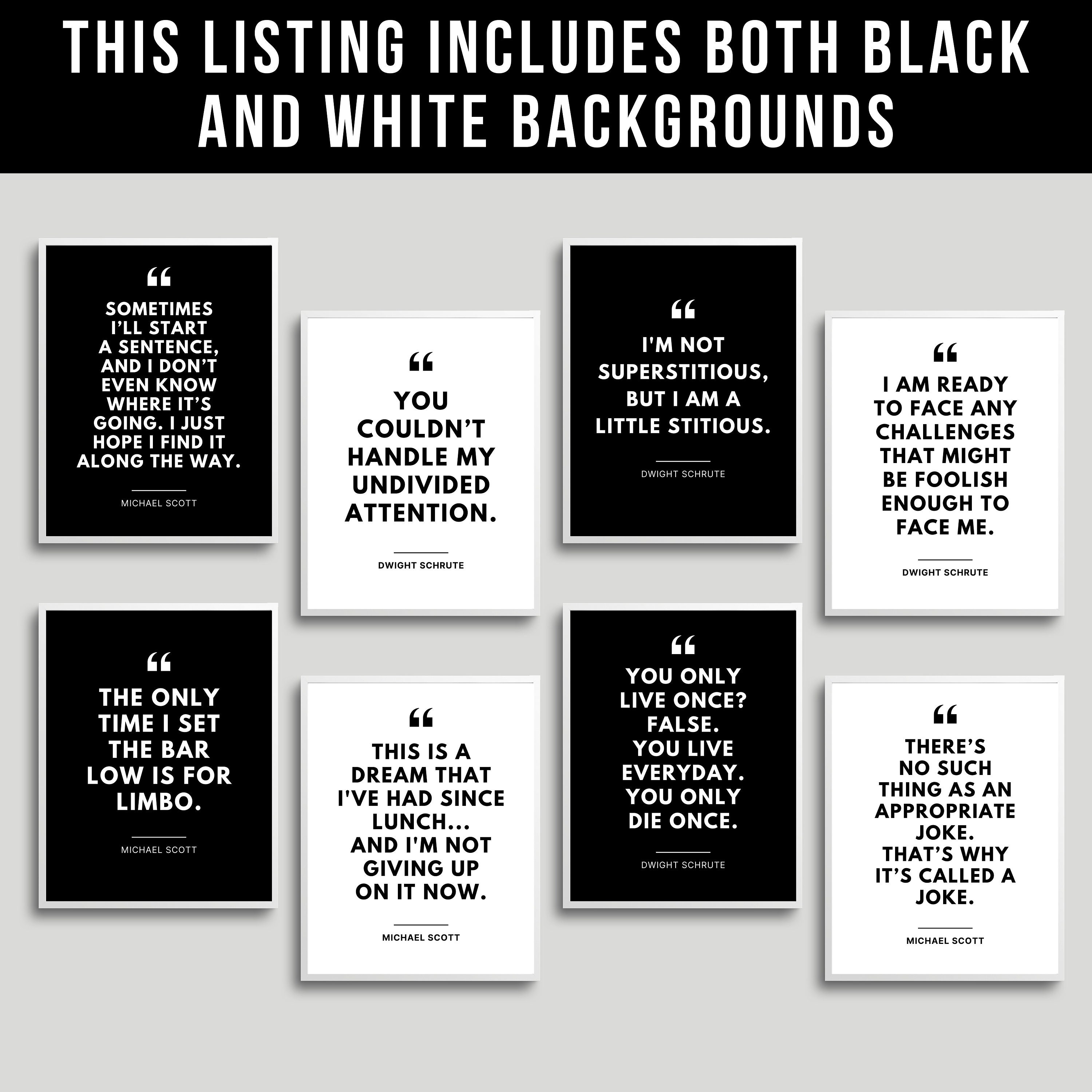 The Office Quotes Wall Art Set of 12 Prints Michael Scott & Etsy