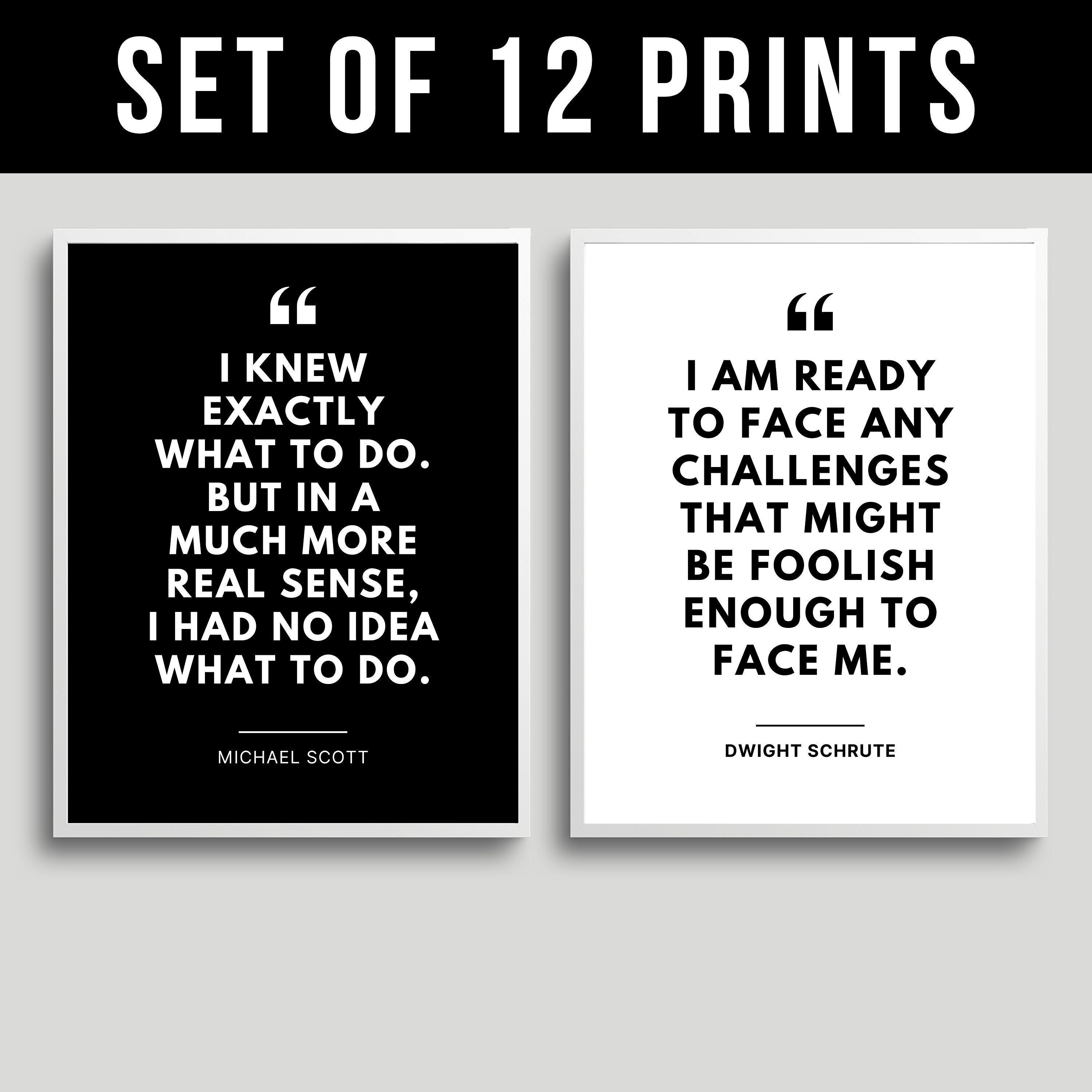 The Office Quotes Wall Art Set of 12 Prints Michael Scott & Etsy