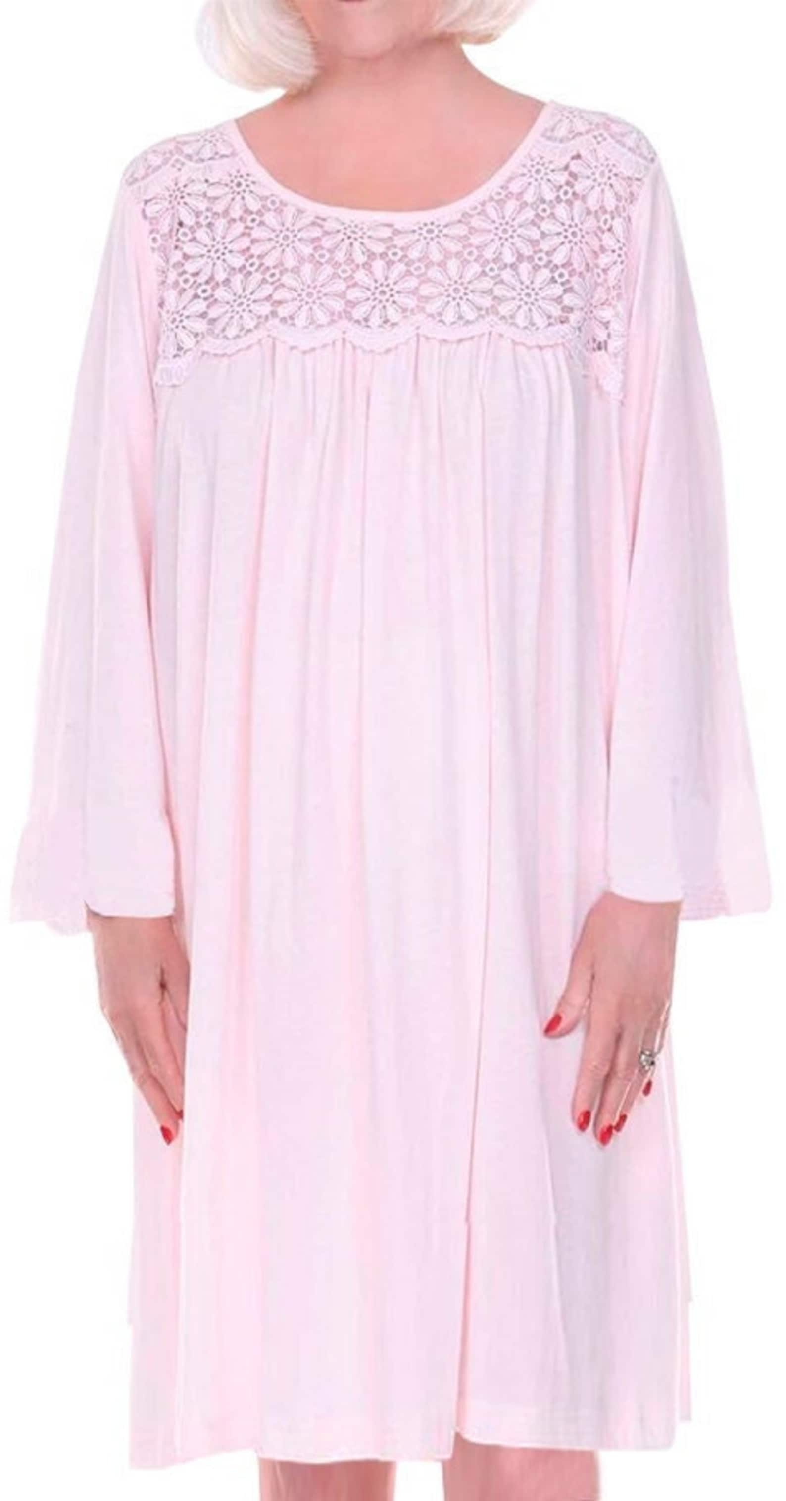 Home Care Line Open Back Nightgown for Ladies Womens Cotton Nightgown