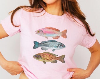 Retro Fish Shirt Sardine Baby Tee Coastal Aesthetic Trendy Y2K Clothing Fisherman Aesthetic