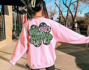 St. Patrick's Day Sweatshirt Shamrock Shirt Lucky Sweatshirt Cute St. Paddy's Day Shirt Trendy Saint Patrick's Day Top
