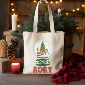 Personalized Christmas Tote Bag Holiday Gift Bag