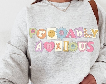 Retro Mental Health Sweatshirt Mental Health Matters Anxiety Crewneck Aesthetic Mental Health Hoodie Preppy Clothes Y2k