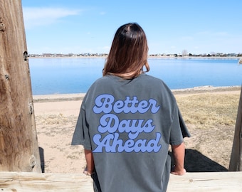 Aesthetic Mental Health Shirt Oversized Trendy Crewneck VSCO Girl Words on Back Positive Quote Preppy Clothes