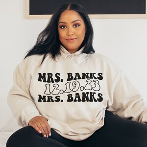 Custom Retro Bride Hoodie Future Mrs Sweatshirt Trendy Wifey Shirt Bride Gift Bachelorette Party
