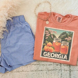 Vintage Fresh Georgia Peaches T Shirt Trendy Summer Tee Comfort Colors Georgia Gift Fruit Shirt