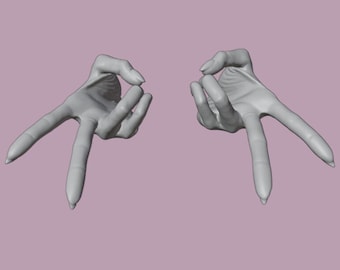 Digital BJD Hand *Peace sign* thin