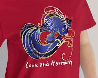 Koi Fish Shirt, Koi Lover Gift, Positive Vibes Shirt, Koi Art, Aesthetic Art T Shirt, Love and Harmony, Fish Shirt
