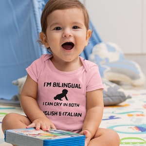 Italian Baby Gift, Bilingual I Can Cry In English And Italian Italia Baby Bodysuit One Piece Toddler Shirt, Rome Gift