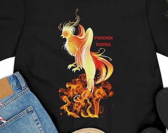 Phoenix T-Shirt, Phoenix Rising Shirt, Firebird of Rebirth, Mythical Bird, Phoenix Art, Aesthetic Shirt, Pheasant Bird
