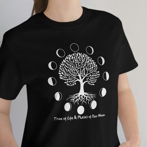 Tree of Life Shirt, Meditation Shirt, Yoga Shirt, Spiritual Shirt, Tree Lover Shirt, Tree Silhouette, Phases Of The Moon, Namaste Shirt