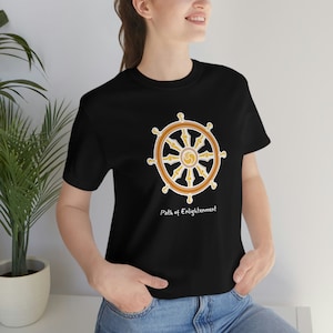 Dharma Wheel, Meditation Shirt, Yoga Shirt, Spiritual Shirt, Wheel of Dharma Dharmachakra, Buddhist Dharma Wheel Buddha Buddhism