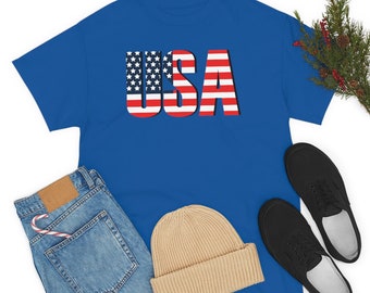 USA Letter Flag T-Shirt American Flag 4Th of July Shirt USA Shirt Patriotic Tshirt USA Flag Shirt