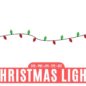 Luces de Navidad SVG, Cuerda, sin costuras, luces de Navidad para cricuit, navidad svg, descarga instantánea!