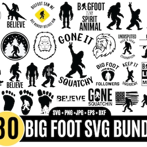 Bigfoot svg Bundle, Sasquatch svg, Yeti Svg, Bigfoot Rock On Svg, Wild Monster Svg, Nature Scene SVG, Bigfoot seguidores svg archivos para Cricut