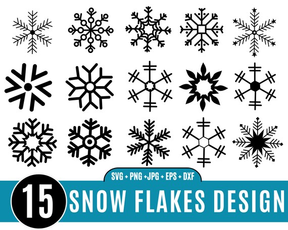 9 Unique Snowflakes, Vector Snowflakes, EPS Snowflakes, Svg Cut File,  Snowfake Cut File, Cricut, Winter Svg Snow Flakes,snowflake Cricut SVG 