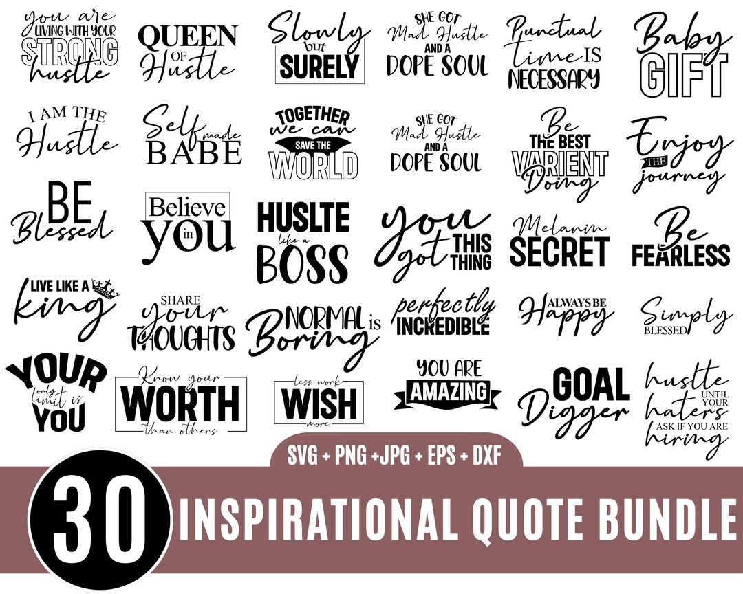 Inspirational Svg Bundle Motivational Quotes Svg Positive - Etsy