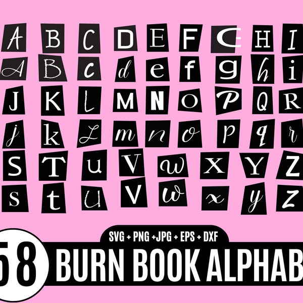 58 Burn book Svg, Burn book font Svg, Burn book font for cricut Svg, Burn book svg, sublimation Design, Instant Digital Download