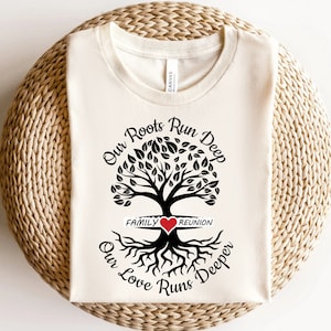 Our roots run deeper SVG, Family reunion svg, tree of life svg, Our Love Runs Deeper, Familienbaum mit Zitat svg.