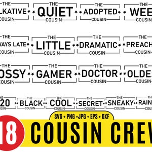 Cousin Crew svg, camisas de grupo, primo melhor, esquadrão de primos, primos de equipe, designs correspondentes de primos, camisas de primos Svg, festa de meninas Svg_BD