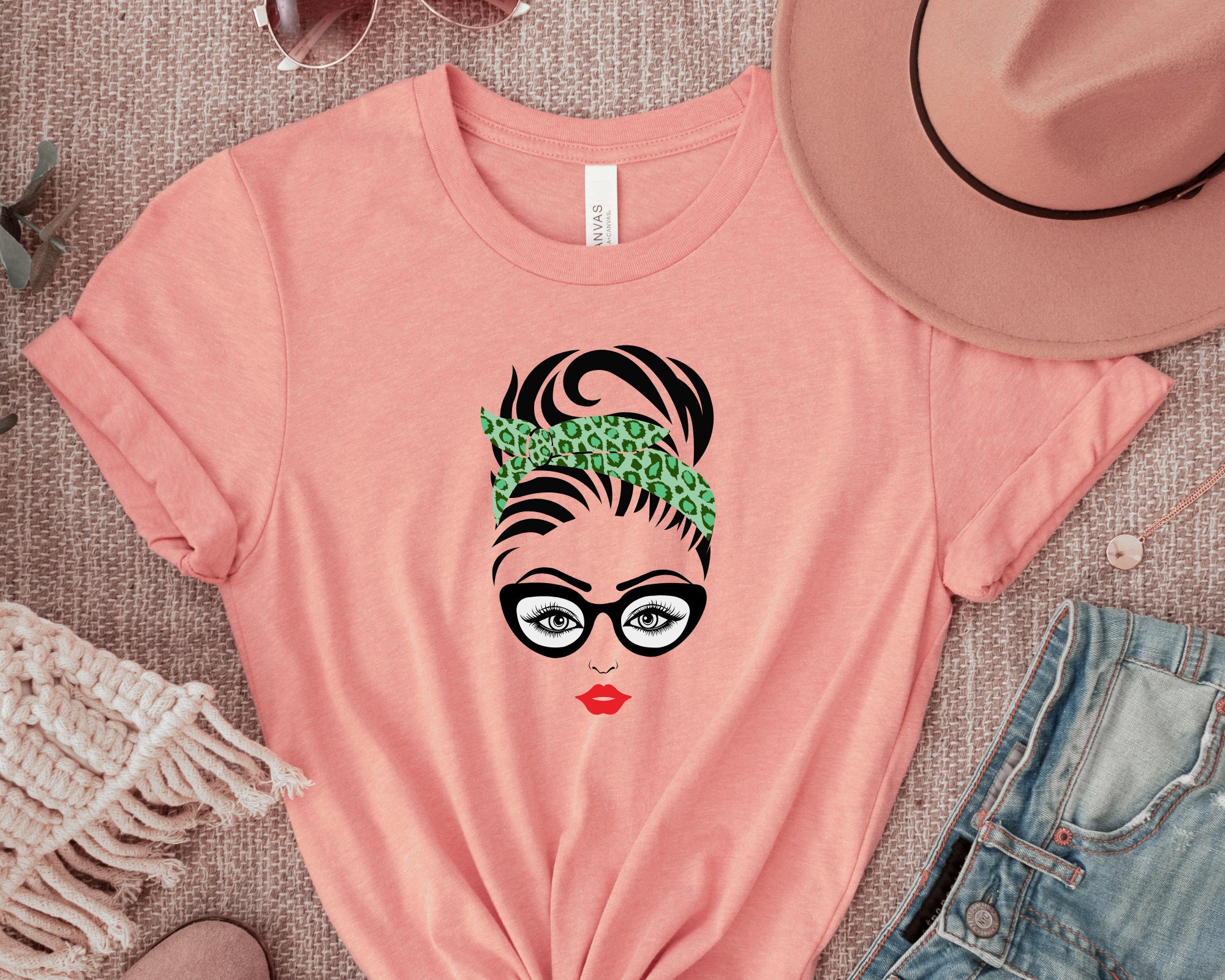 Messy bun svg messy bun with glasses svg messy bun classy etsy