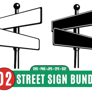 2 Street Sign Svg, Street Sign Cut File, Customizable Street Sign ...