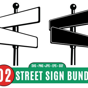 2 Street Sign Svg, Street Sign Cut File, Customizable Street Sign ...