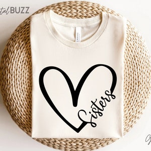 Schwestern Design mit Herz SVG, süße passende Schwestern, große Schwester Lil Sis, Schwester Zitate SVG, Schwestern SVG, Schwester Shirt svg_SD