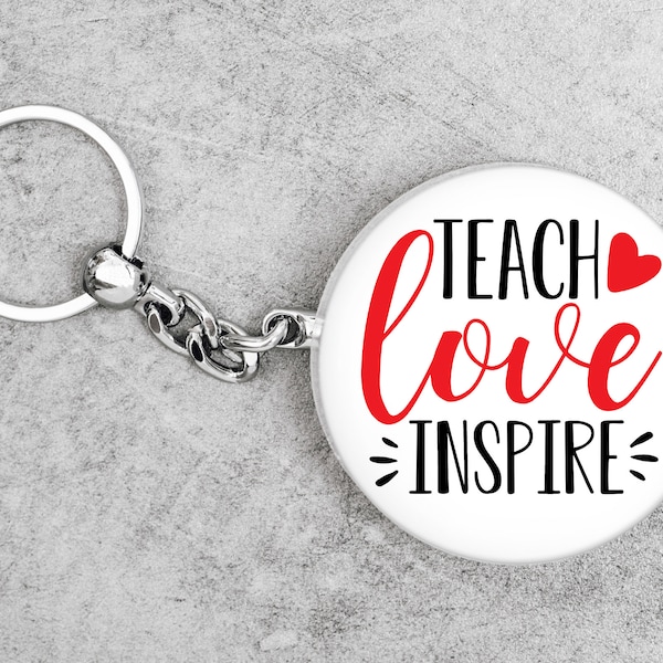 Teach love inspire Keychain svg, keychain designs svg, key chain svg, keychain svg, sports keychain svg, keychain svg, Cricut file_SD