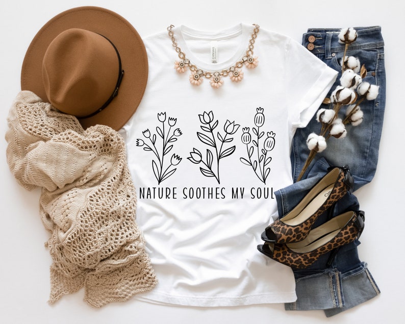 Nature Soothes My Soul Svg Wildflowers Svg Bouquet SVG Etsy