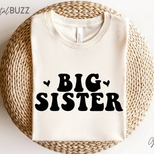 Grote zus SVG, peuter SVG, retro grote zus shirt SVG, modern minimalistisch, sublimatie PNG, nieuwe broer of zus komt eraan, Boho zus SVG_SD