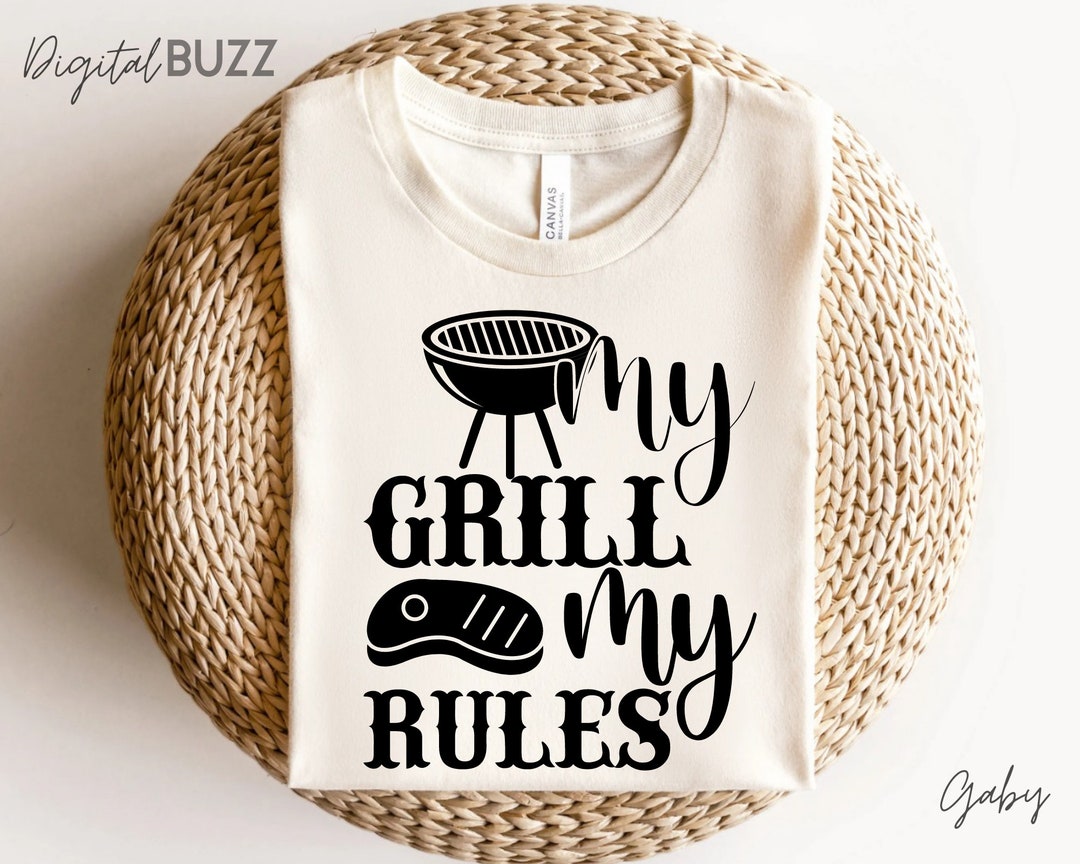 My Grill My Rules Svg, Vector Printable Clipart, Funny BBQ Quote Svg