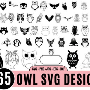 Bundle de 65 hibou svg, hibou Mandala Svg, oiseau svg, , tête de hibou svg, hibou arbre Svg, hibou fer sur svg, Cricut, couper fichier, Silhouette, téléchargement numérique