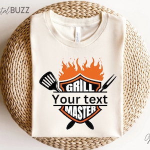 Grill Master Svg, Grilling Svg, BBQ Svg, Grill Dad Svg, Chef Svg, Nombre de texto personalizado, Descarga de archivos digitales, Archivo de corte de pegatinas para Cricut_SD
