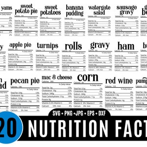 Thanksgiving Nutrition Facts svg, Nutrition Facts drôle svg, Nutrition food facts, Thanksgiving holiday, Pumpkin svg, Give thanks svg_BD