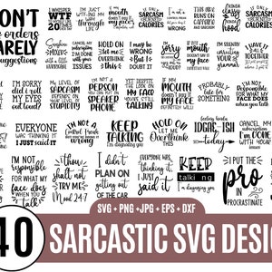 40 sarcastische svg-ontwerpbundel, sarcastische citaten svg, sarcastische svg-bestanden, sarcastische gezegden svg, silhouet voor Cricut_BD