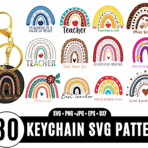 30 sleutelhanger SVG bundel, sleutelhanger SVG, sleutelhanger patroon SVG, cirkel patroon verf penseelstreken SVG, gesneden bestand SVG, bestanden voor Cricut.