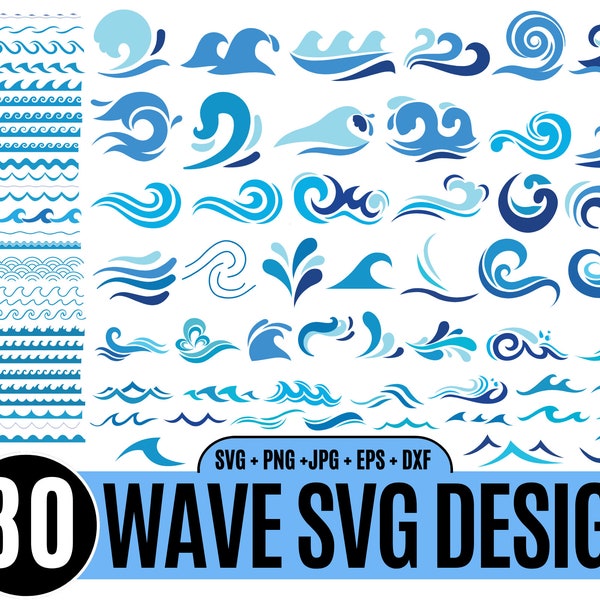 Waves Svg File - Etsy
