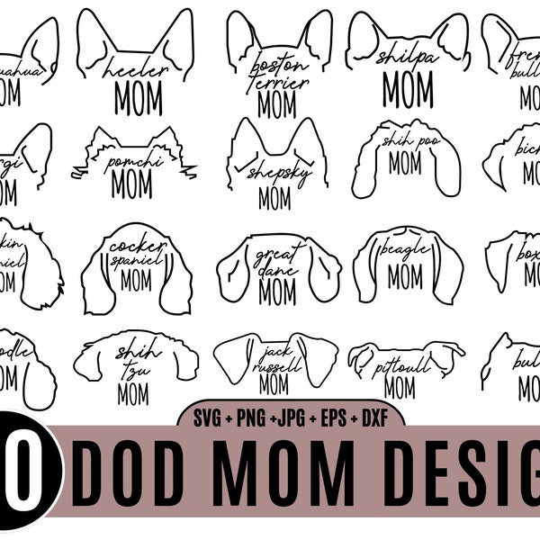 20 Dog Mom svg, Dog Breed Svg, Dog Breed Svg Bundle, Dog Face svg, Dog Svg Bundle, Dog Mama svg, Dog Lover Svg, Dog and Mom svg