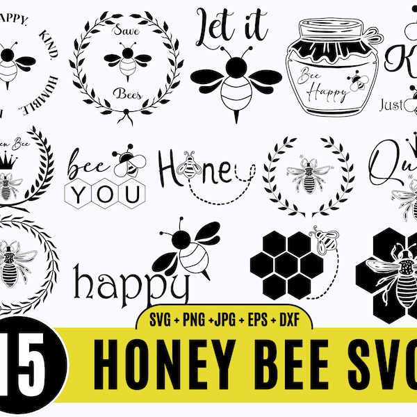 Honey Bee path bundle SVG, Queen Bee Svg, Bee Hive Svg, Bumble Bee Svg, Dripping Svg, Bee svg bundle, Cute bee svg, Honey Comb Beehive_BD