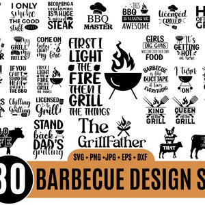 30 Barbecue SVG Design Bundle, Barbecue Master SVG, Lustige Grill Sprüche Svg, Grillen Svg, Grill Dad svg_BD