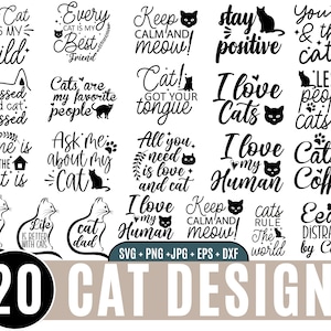 Cat Quotes Svg Bundle, Cat Mom, Funny Quotes, Cat Saying Svg, Pet Svg, Cat Lover Svg, Cat Mom Quotes Svg, Svg, Png, Cricut Files