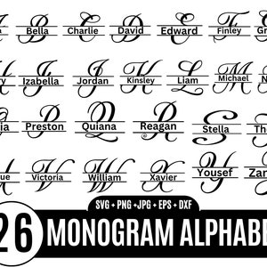 26 Split Monogram Svg bundel, Monogram fonts, Split Letter Svg, Alphabet Split SVG, Split Monogram Frame, Font Svg Designs