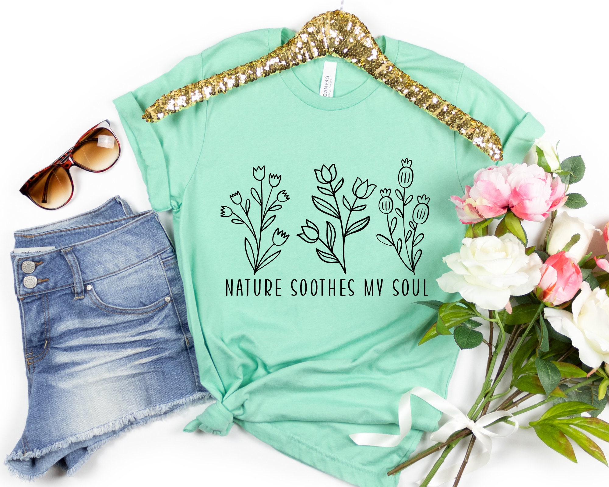 Nature Soothes My Soul Svg Wildflowers Svg Bouquet SVG Etsy
