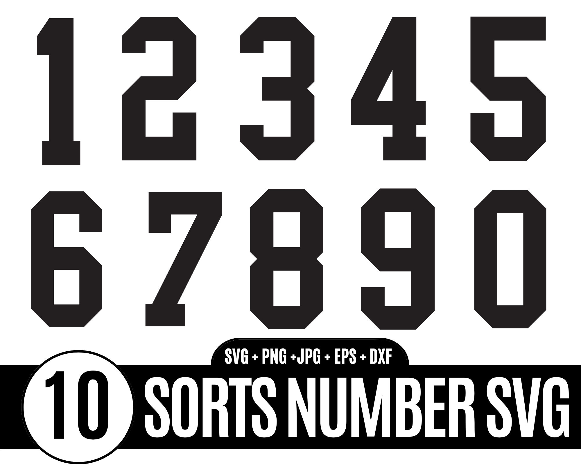 10 Varsity Font bundle, Jersey numbers svg, Football Font SVG, Sports Font SVG, College Font Svg, University Font Svg_BD