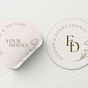 Adesivi rotondi stampati personalizzati / Tema rosa / 25 mm, 45 mm / 25, 35, 45, 65, 85 mm / Opaco, Lucido, Trasparente / Eventi, Nozze