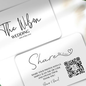 Codice QR per la condivisione delle foto del biglietto di nozze stampato / Sito web sul biglietto di nozze / Progettato per te / I tuoi ospiti condivideranno le loro foto / Spesso 400 gsm